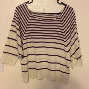 Burgundy striped cropped shirt
